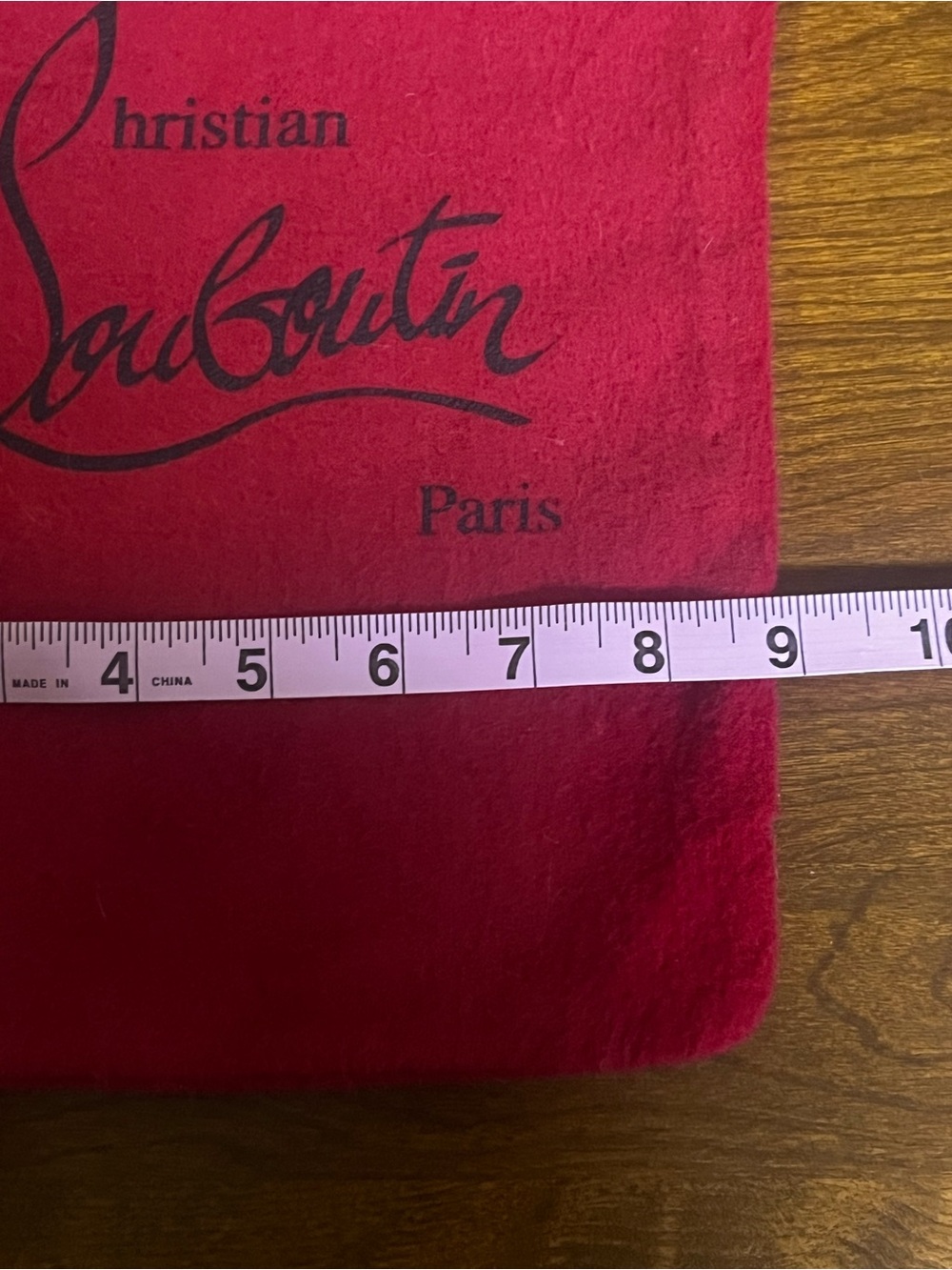 Christian Louboutin Red Velvet Logo Dust Pouch - Picture 4 of 5